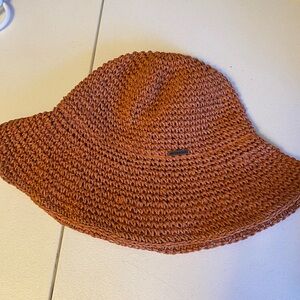 Billabong Orange Straw Bucket Hat